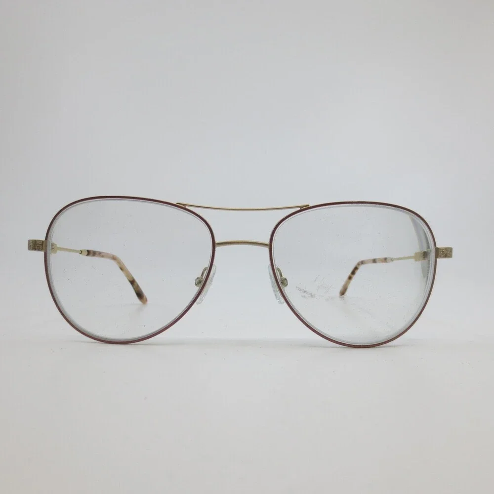 BCBGMAXAZRIA Callie Rose Aviator Eyeglasses Gold Rose Tortoise 54 17 135